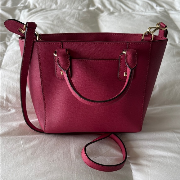 Michael Kors Fuchsia Studded Satchel - Picture 4 of 8